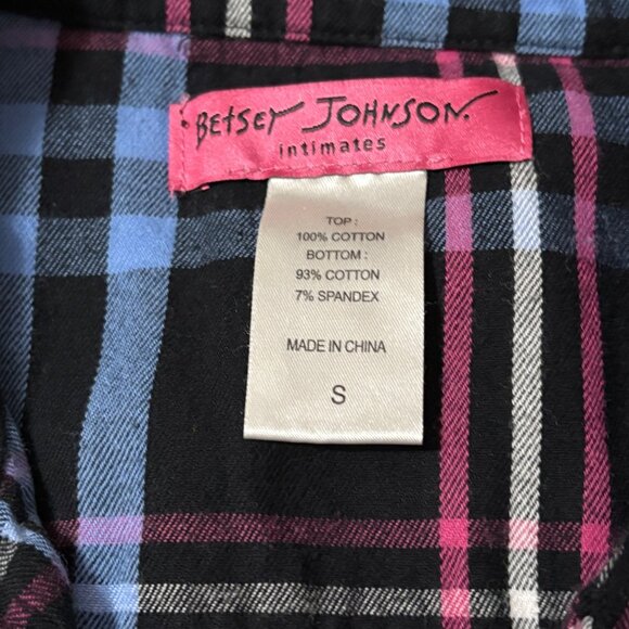 NWOT Betsey Johnson Intimates Ruffle Plaid Button-Down Flannel Sleep Shirt S - Picture 6 of 14